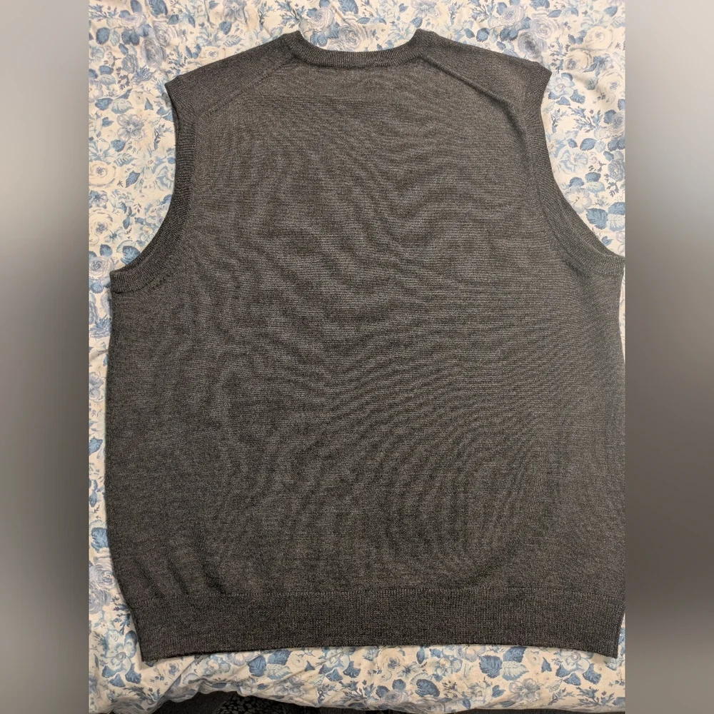 Brooks Brothers Charcoal V-Neck Sweater Vest - Picture 3 of 3